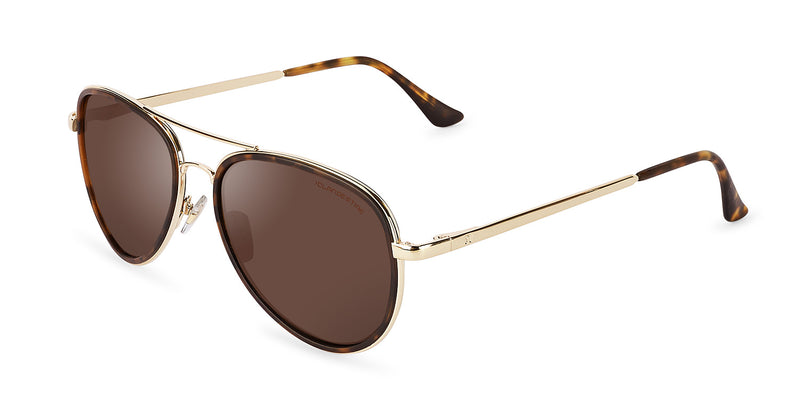 AVIAT⑮R GOLD MATTE HABANA BROWN
